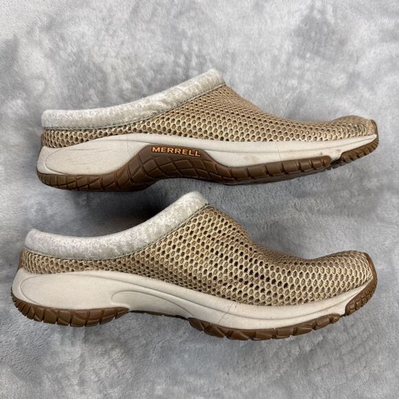 Merrell Encore Breeze II Women’s Clogs Size 9 Tan Mesh Ortholite Comfort Slip-On - Picture 9 of 10